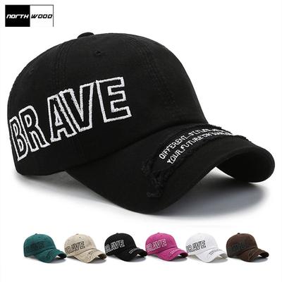 Northwood Brave Letter Snapback Baseball Cap for Men Women Hip Hip Dad Hat Cotton Kpop Trucker Cap