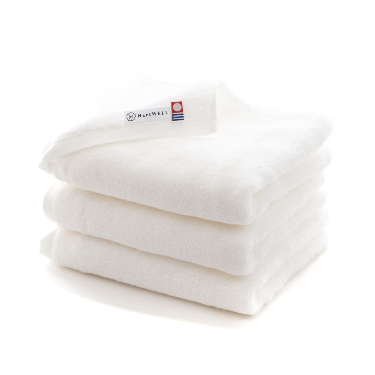 

Heartwell Imabari Fluffy 365 Face Towels, Plain and Simple Color Towels, Made in Japan, Set of 3, White