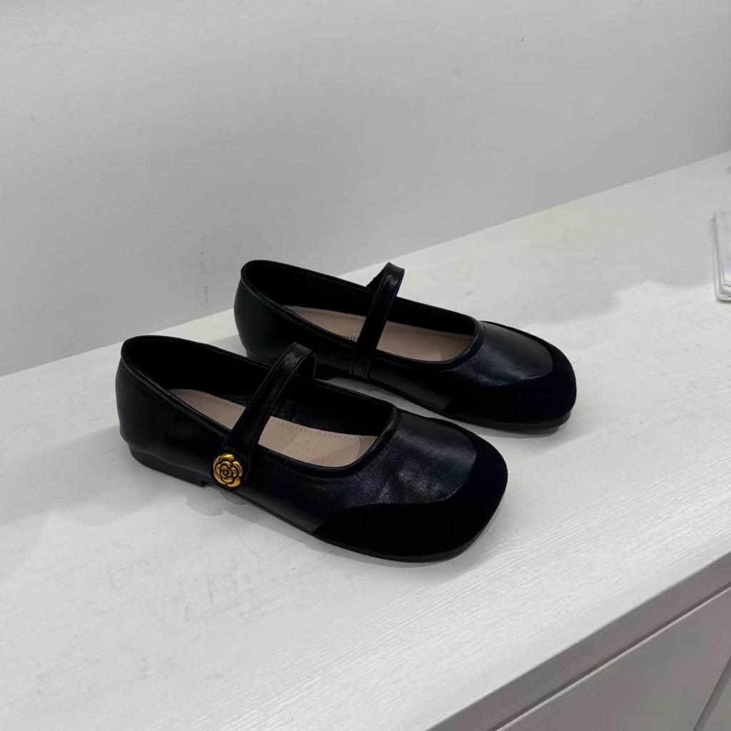 Camellia Small Shoes, New Soft Sole, Mango Head, Versatile Summer Women's Shoes, Beanie Shoes, Round Toe, Slimming Mary Jane Shoes