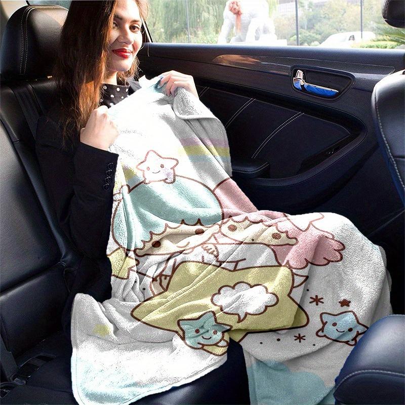 1pc, Sanrio Cozy Home Decor: Soft Flannel Blanket for Bedroom, Living Room & Travel, Perfect Gift! Star-Themed Sofa Throw, Outdoor Camping Blanket, Ca