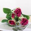 4 Heads Long Stem Artificial Flowers Wedding Decoration Silk Rose Fake Flowers Christmas Home Hotel Garden Decor Plants