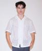 FINSDRUCK Multi Hole Lace Open Collar Shirts(White)