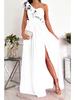2022 Sleeveless Ruffle Hem Slit Dress - European & American Women's Style