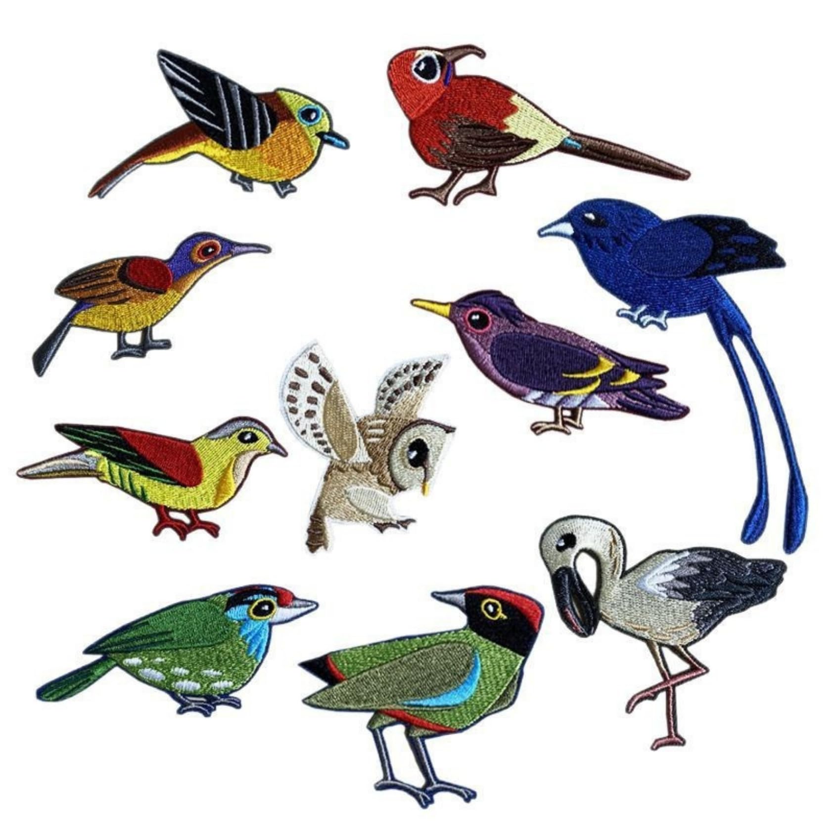 

Bird Patch Iron-on Applique Embroidered (Set C) ND-0318-R13-Cset