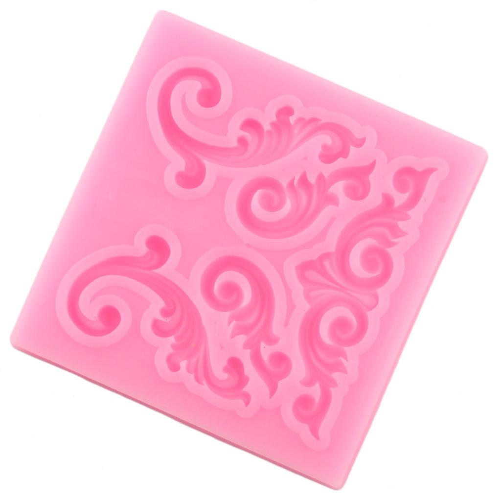 Barock Scroll Relief Silikonform DIY Backen Kuchen Rand Formen Schokolade Gumpaste Form Fondant Kuchen Dekorieren Werkzeuge Candy Ton Harz Formen