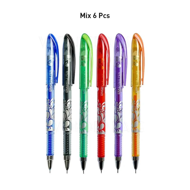 

Набор стираемых гелевых ручек 0,5 мм, 6 цветов чернил, ручки для письма с быстроисчезающими чернилами, стержни для заправки, для школьников, студентов, офисные канцелярские принадлежности 6pcs