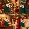 1 Stück Monogramm Gestrickte Socken Grün A-Z Buchstabe Hängende Weihnachtsstrümpfe Kamin Weihnachtsbaum Hängend Party Dekoration