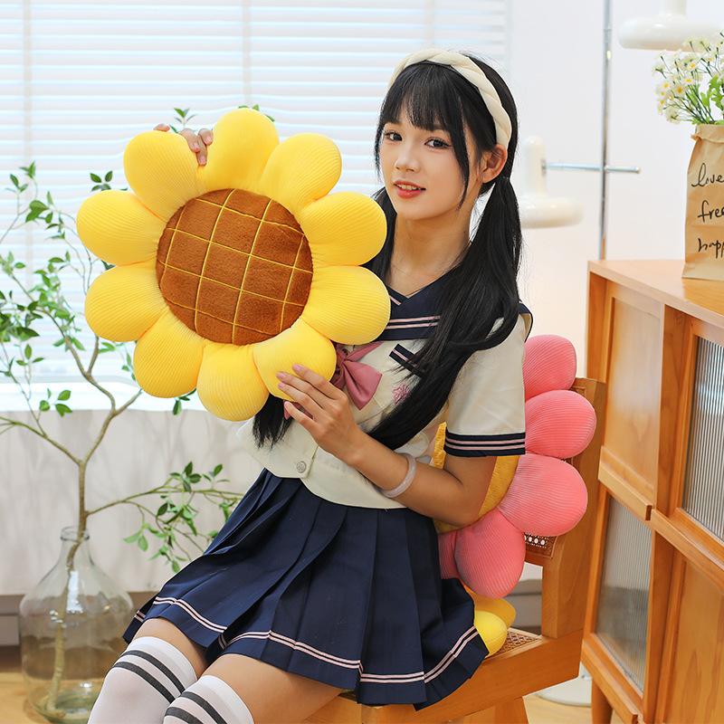 Sunflower ins sofa bay window chair living room car seat cushion cute sun flower tatami cushion