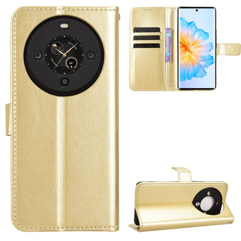 

Для FOSSiBOT S3 Pro 4G Чехол из ПУ кожи с ремешком Текстура Crazy Horse Чехол-кошелек для телефона Gold