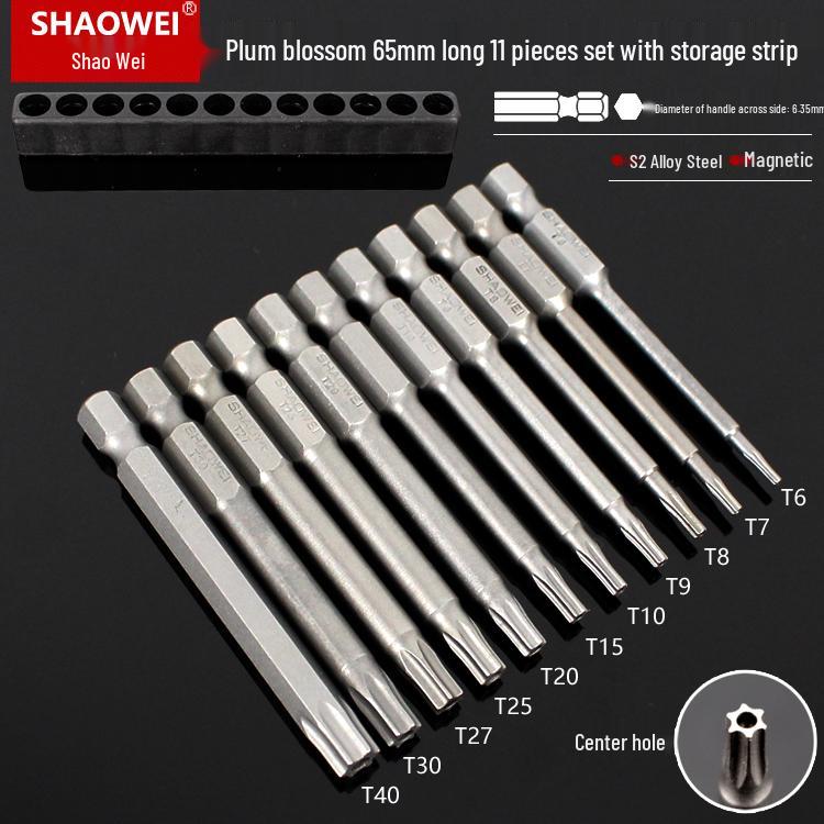 Magnetic 50mm Star Screwdriver & Hex Bit Set for Electric Drills