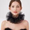 Tulle Ruffled Neck Mesh Collar Layered Ruff Collar Scarf For Costume Party Decor Adults Neckwear Cosplay Props