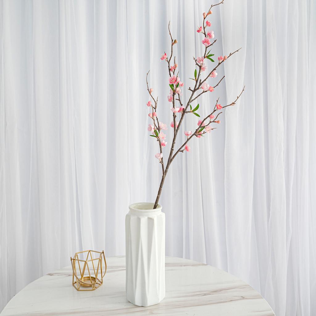 Artificial Cherry Blossom Branch with 5 Sub Branches 95cm Realistic Silk Flower Fake Peach Tree Branch for Wedding
