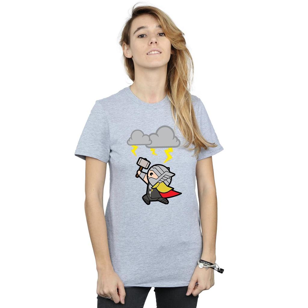 Marvel Womens/Ladies Kawaii Thor God Of Thunder Cotton Boyfriend T-Shirt