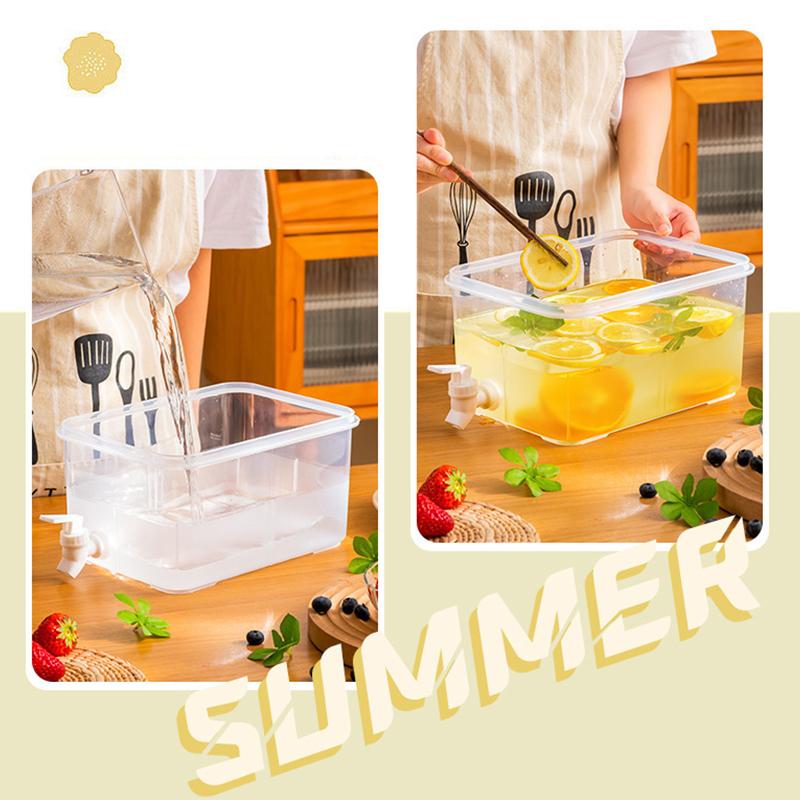 Keep Drinks Cool with 6.5L Cold Water Pitcher with Handy Faucet for Office and Home Fridges