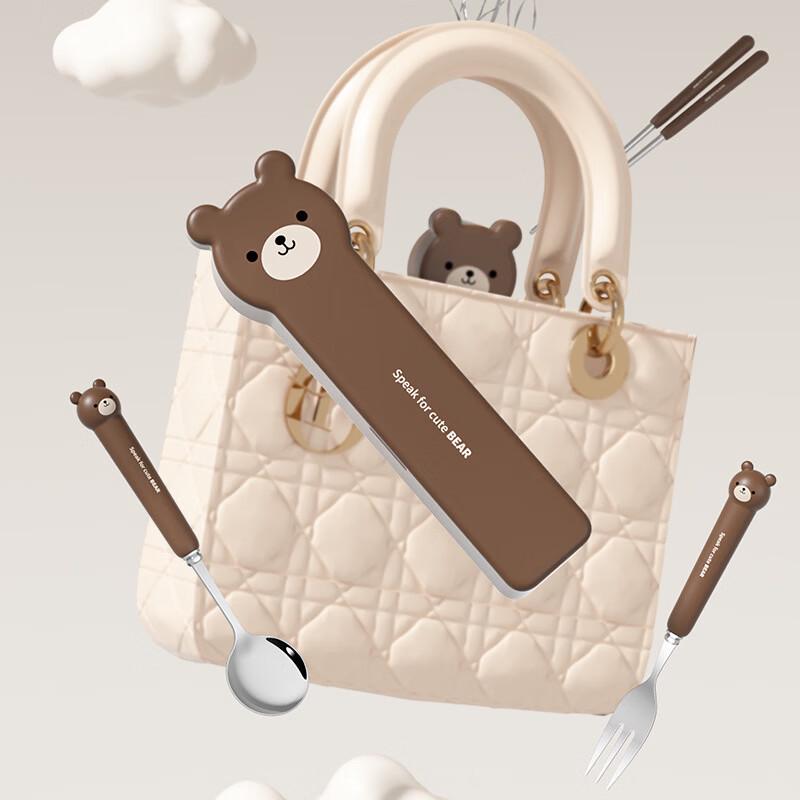 Ru Han White Rabbit Portable 3-Piece Stainless Steel Cutlery Set