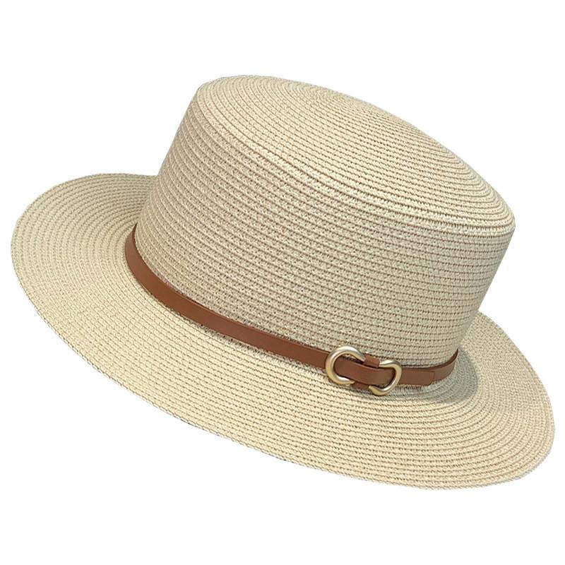 Stylish Unisex Summer Straw Hat Elegant French Wide Brim Sunshade Beach Hat For Vacation