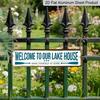 1pc Rustic Lake House Welcome Sign -15.7×3.94inch Aluminium Wall Plaque with "Welcome to Our Lake House" & "Make Yourself at Home" Design, Ideal for