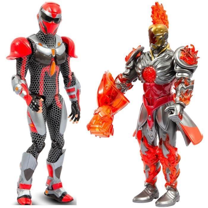 Figuren-Set - GORMITI - Nachkomme und zugehöriger Gormiti Feuer - Zane und Fireon - 15 cm - Ab 4 Jahren - GRV192