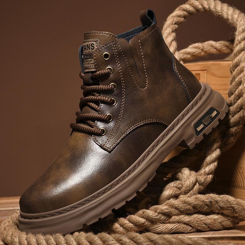 High Quality Brand Men's Outdoor Hiking Shoes Thick Soled Wear-resistant Work Boots Men's Fashionable Winter Cotton Boots