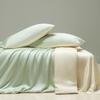 Summer Cooling Ice Silk 4-Piece Bedding Set With Duvet Cover & Fitted Sheet - Machine Washable, Breathable Comfort For Hot Weather