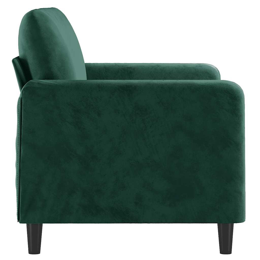 Vidaxl 2-Seater Sofa, Dark Green, 120 Cm, Upholstered In Velvet