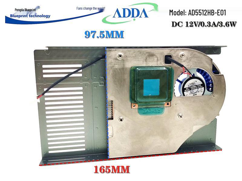 AD5512HB-E01 Graphics Card Cooling Fan: 12V, 165x97.5x12.5mm, Silent Turbine, Aluminum Fins