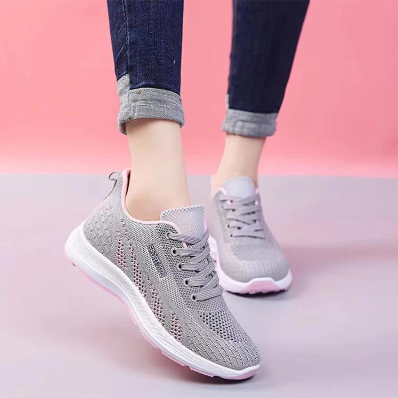 Fashion Fashion Women's Sneakers Lightweight Womens Shoes Comfortable Ladies Vulcanized Shoes Outdoor Lace-up Training Shoes Zapatillas