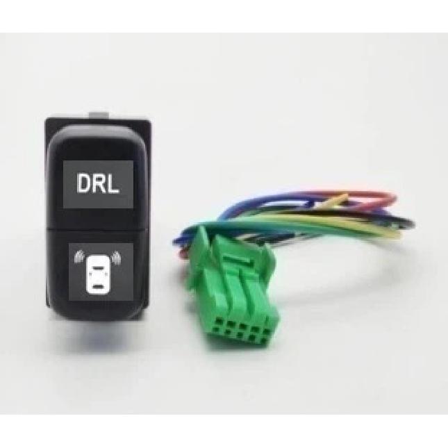DC12V Car Dual key Switch LED DRL Fan Power on off Radar Switch Button with wire For Mitsubishi Pajero Triton ASX Lancer
