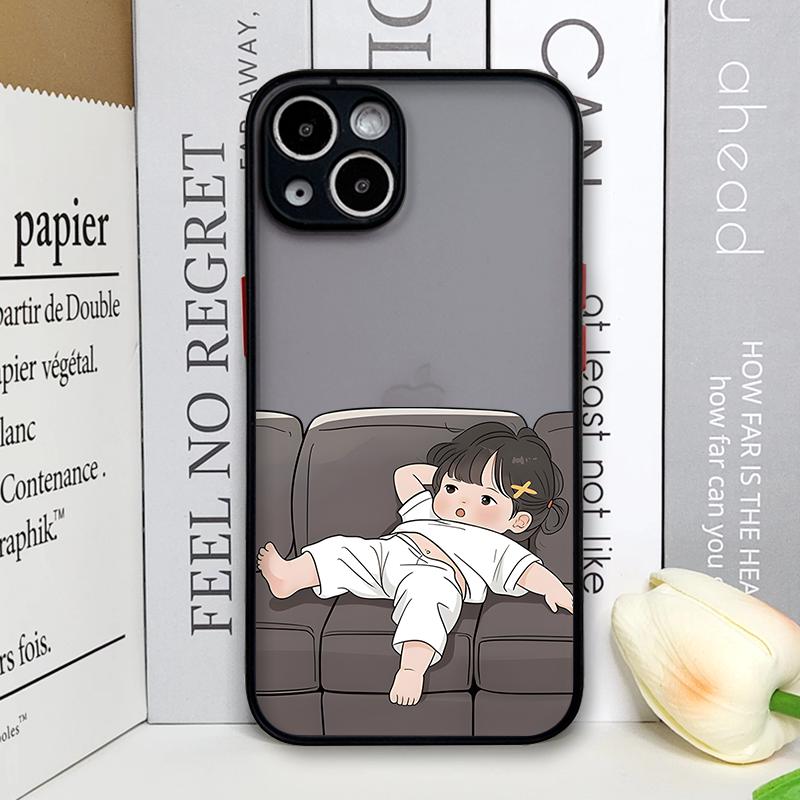 Kreative Cartoon Junge Mädchen Paare Partner Handyhülle für iPhone 17 16 Pro Max 15 14 13 12 11 XS MAX X XR 7 8 14 16 Plus Hartschalenhülle