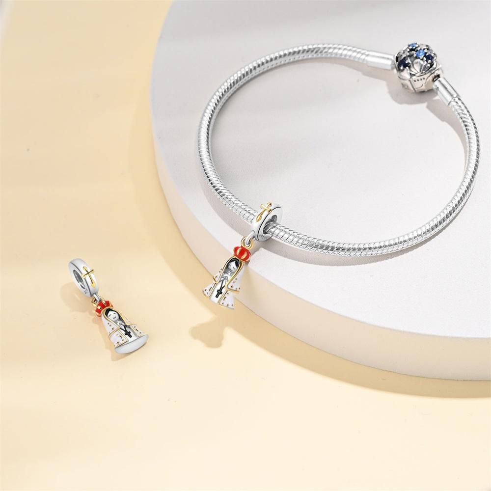 Classic Copper White Brazilian Virgin Cross Charm Fit Dly Bracelet Necklace Women'S Daily Lucky Jewelry Accessories