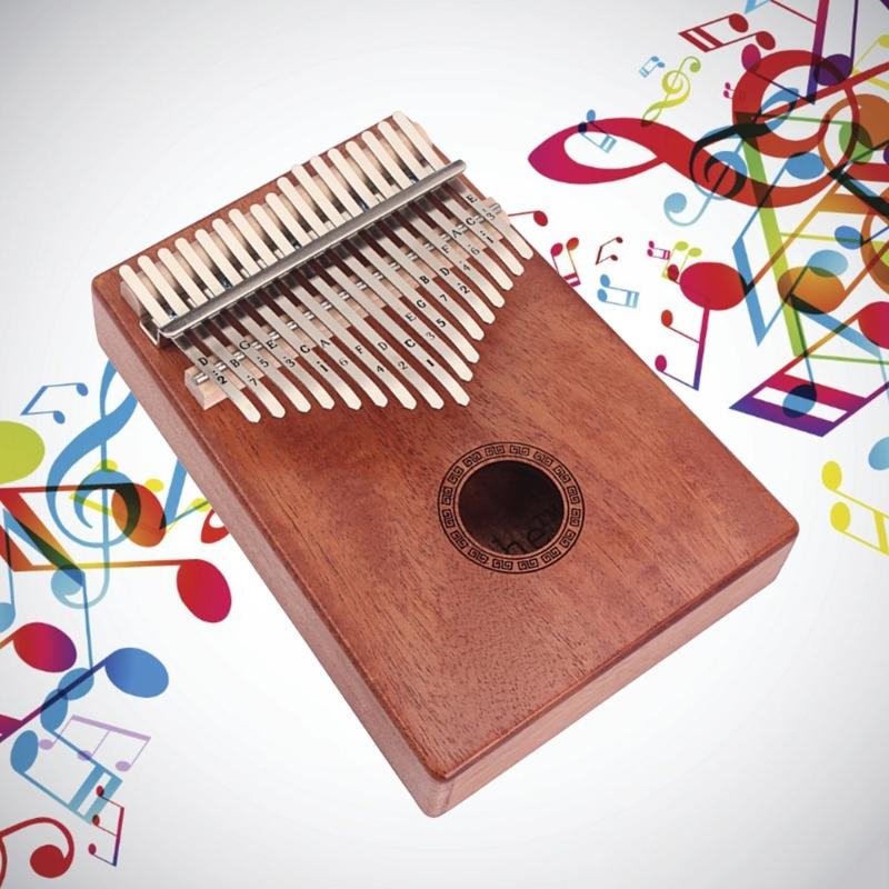 Kalimba 17 Keys Thumb Piano with Study Instruction & Tune Hammer Wood Finger Piano for Kids Adult Beginners Professional