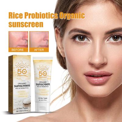 Crema protectora orgánica de arroz probiótico Crema protectora facial y corporal Protección UV para exteriores