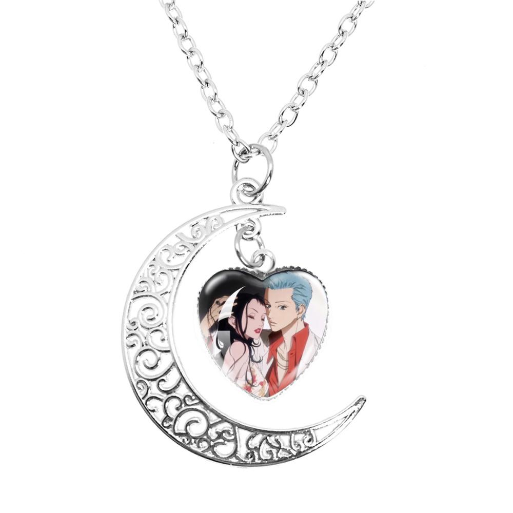 Anime Paradise Kiss Yukari Hayasaka Miwako Sakurada The Moon Necklace Glass Heart Shape Pendant Necklace Jewelry Charm Fans Gift