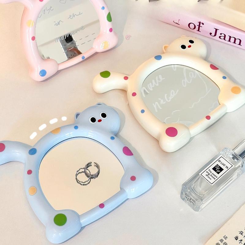 Dopamine Style Makeup Mirror Kawaii Cat Shaped Cosmetic Mirrors for Women Adjustable Wall-mounted Mirrors Wholesales 2025 New