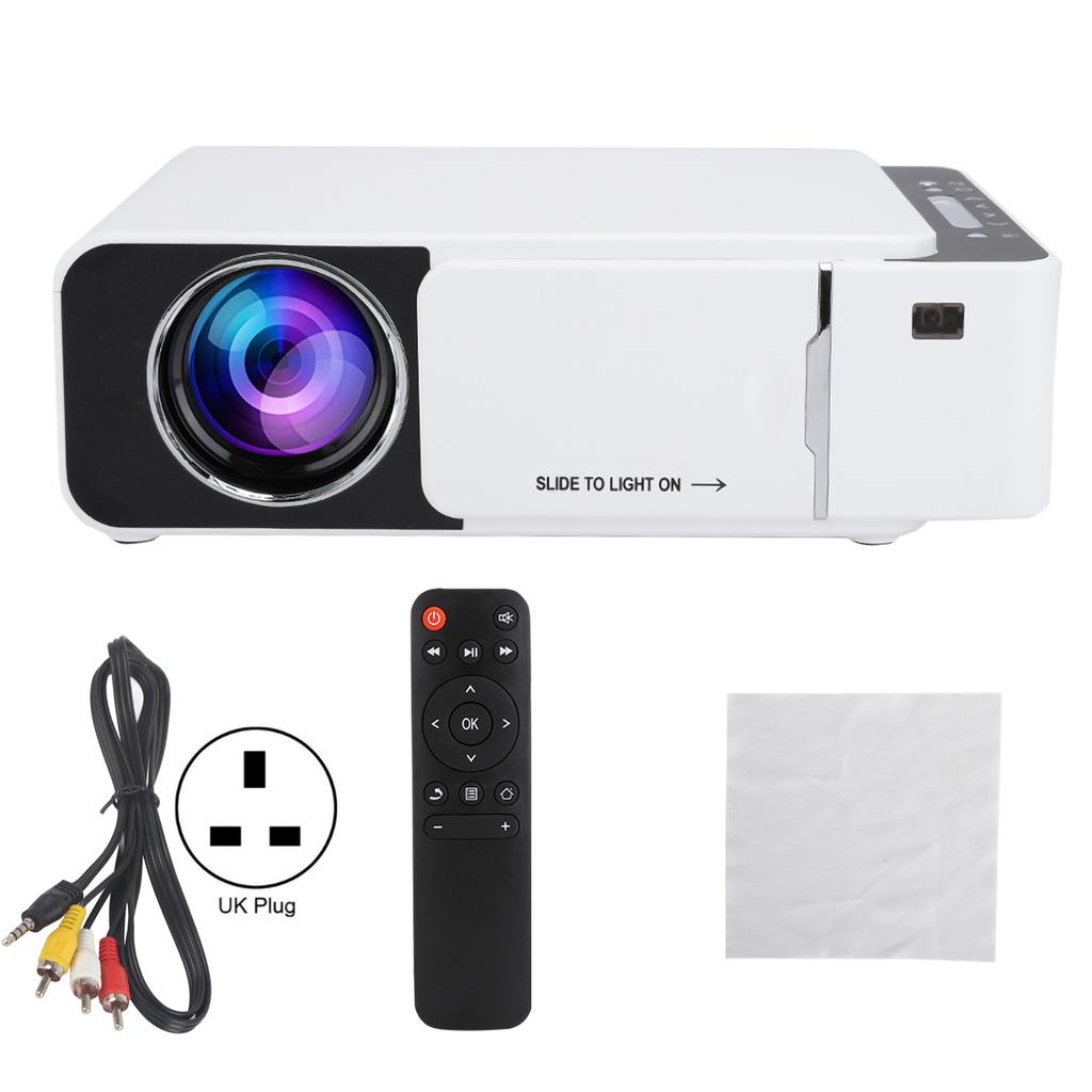 T5 Home Theater HD Mini Portable Projector Family Children"s Smart Phone Led ProjectorsUK Plug