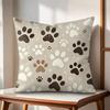 Paw Pattren Cushion Cover Natural Linen Organic Fabric DoubleSided Printing Couch Pillow Covers Home Decor