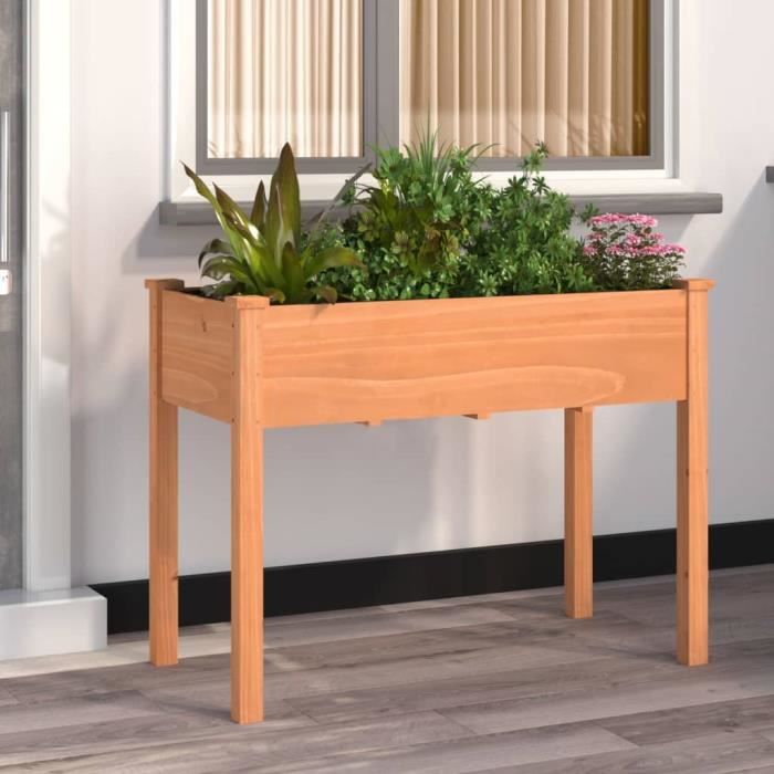 VidaXL Jardinière avec doublure marron 118x59x76 cm bois massif sapin 364234