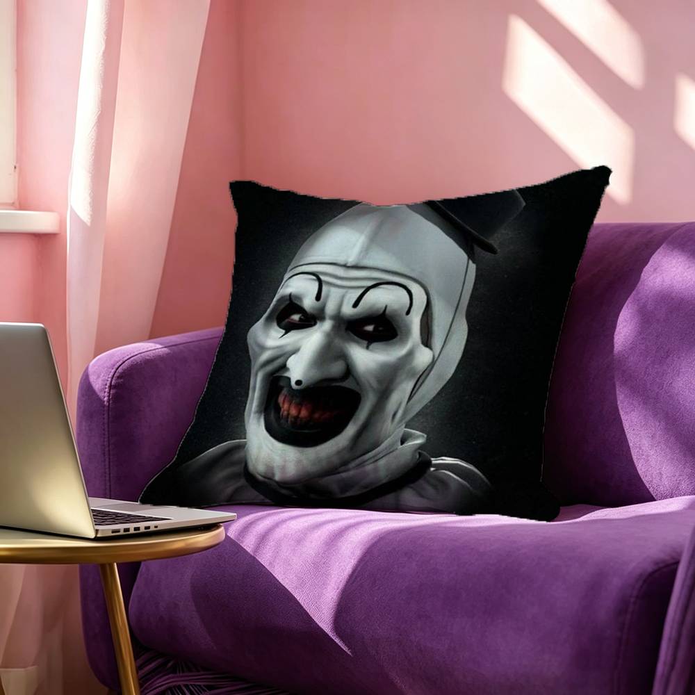 Art the Clown horror TTerrifier Pillow Case Square DoubleSided Sofa Cushion Cover Bedroom Bedside Pillow