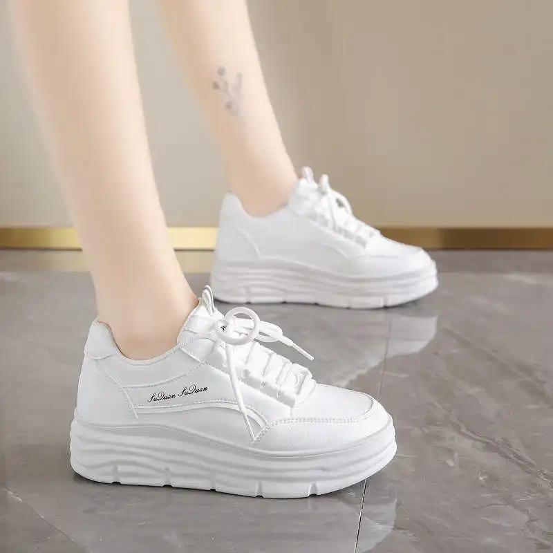 Autumn Synthetic Leather Comfortable Shoes For Ladies Woven Summer Sneakers Ladies Women's Black Boot Sport Tenise