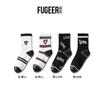 4-Pair Four Seasons Wear Black and White Jacquard Student Socks Comfortable and Breathable 7A Antibacterial Medium Tube Women's Cotton Socks