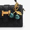 Cute Flowing Green Cherry Keychain Summer Fruits Cherries Pendant Keyring for Women Girls Jewelry Bag Accessories Gift