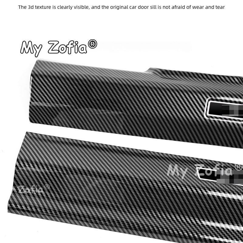 For Zeekr 7GT 2025 2026 Carbon Fiber Door Sill Protector Plate Auto Door Step Scuff Cover Anti-Dirty Interior Trim Accessories