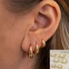 8pz Orecchini Huggie Cerchio in Acciaio Inossidabile Moda con Cristalli per Donna Placcati Oro Orecchini a Cerchio Pendenti Gioielli Punk Regali