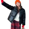 Winter Down Coat Thickened Padded Stand Collar Pockets Zipper Closure Pockets Windproof Heat Retention Short Type Cold Weather Outwear Cotton Jacket