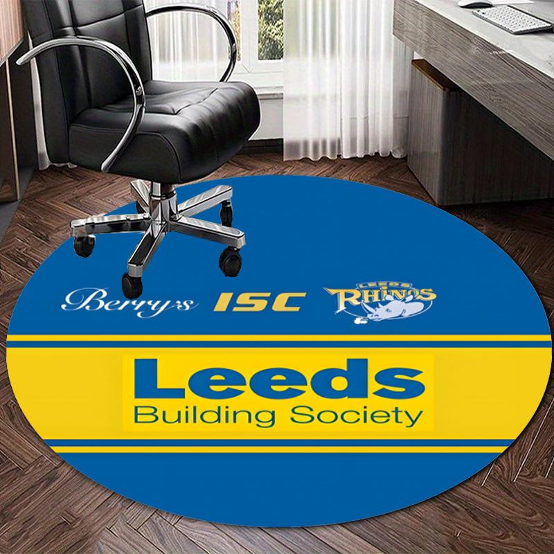 Personalized Leeds Rhinos Round Chair Office Rug - Perfect for Mat, Office Chair & More - Ideal Gift for Birthdays and Holidays