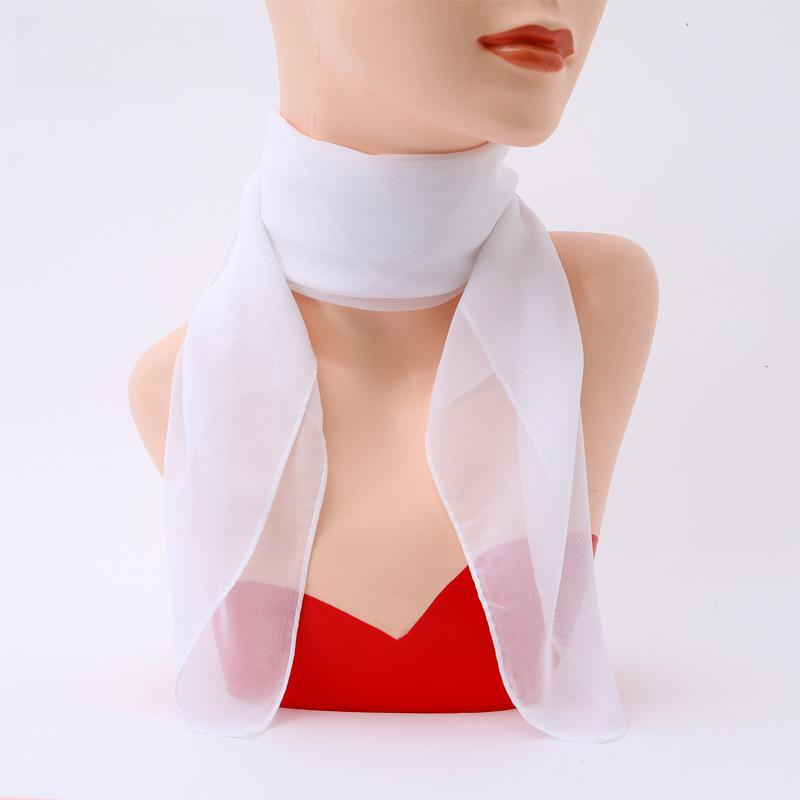 

Многосезонный шифоновый шелковый шарф: Универсальный квадратный 65 см для защиты от солнца и шеи