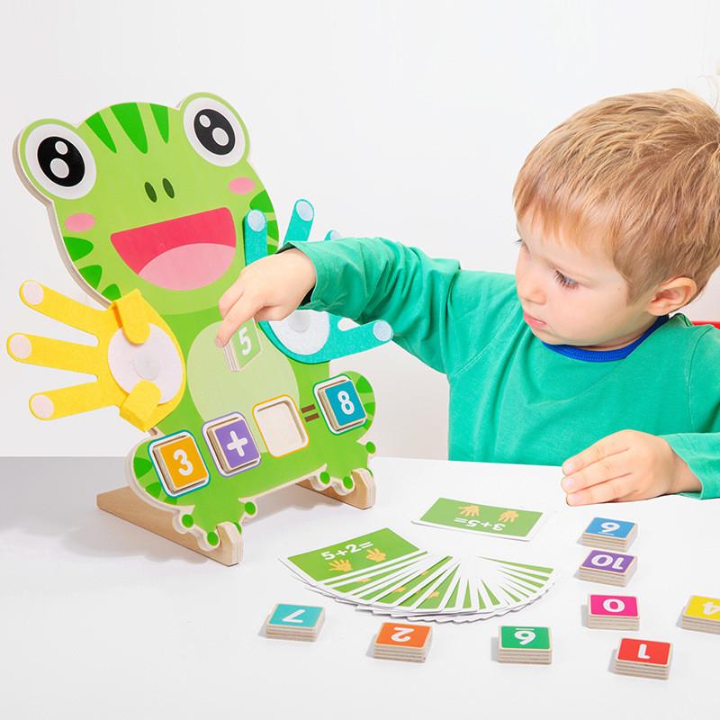 Wooden Educational Toy For Kids Frog Number Math Puzzle For Early Learning