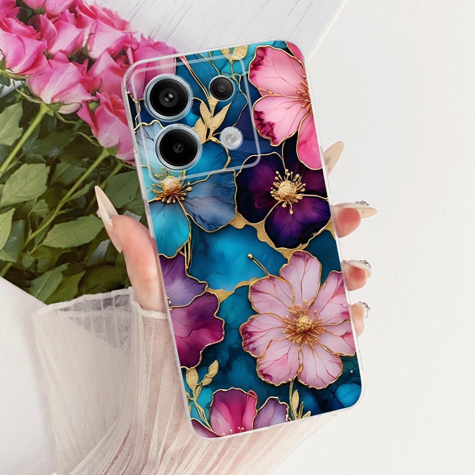 For Xiaomi Poco X6 Pro PocoX6 Cute Flower Butterfly Cat Painted Case For POCO X 6 X6Pro Soft Silicone TPU Phone Cases