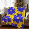 Blue Floral Anime Cartoon Flannel Blanket Soft Warm Throw for Bedroom Sofa Car Kids Holiday Gift