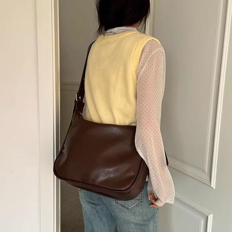 REWELL Retro Casual PU Baguette Shoulder Bag for Women